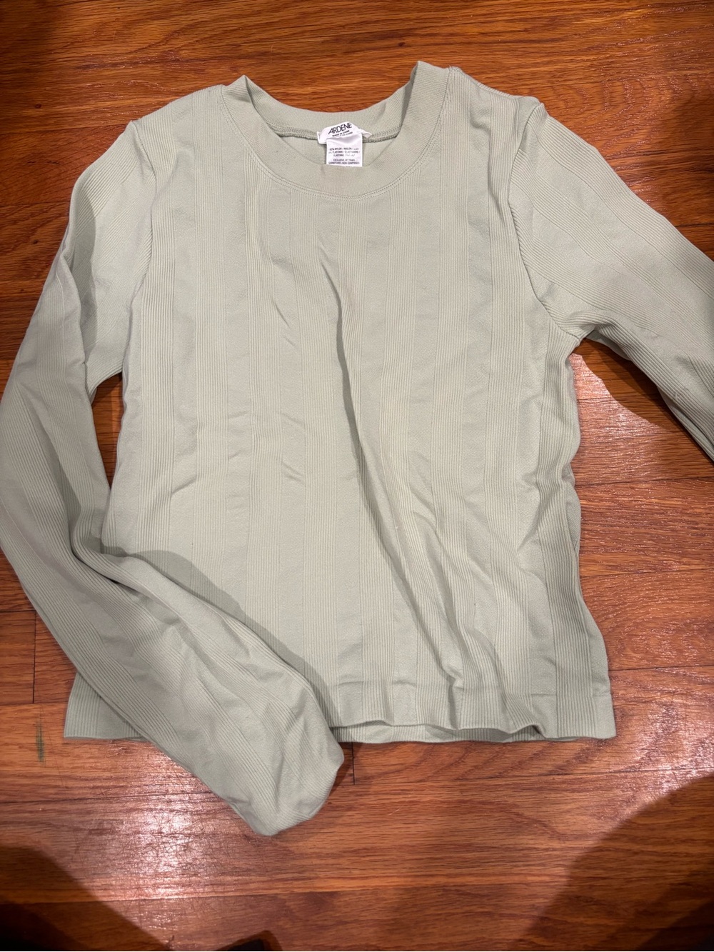 aerie Ribbed Long Sleeve Top in Light Sage